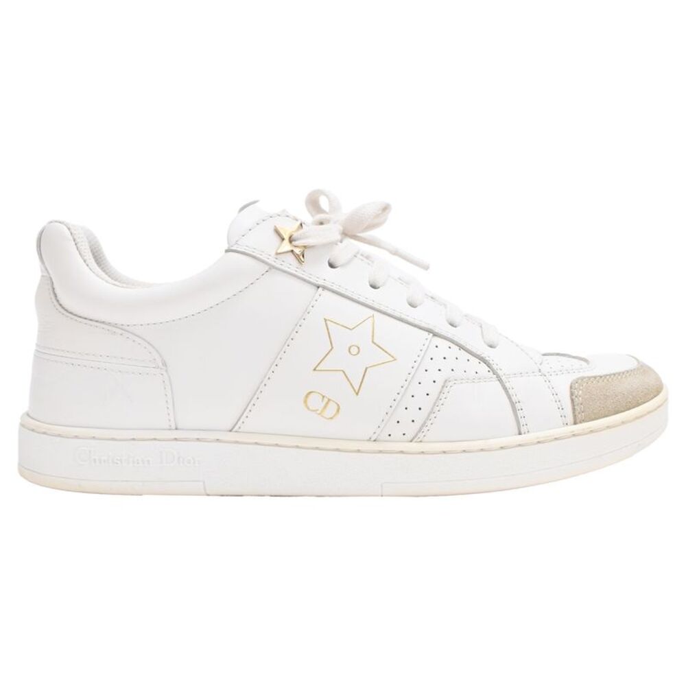 Dior Star Sneakers in White Leather